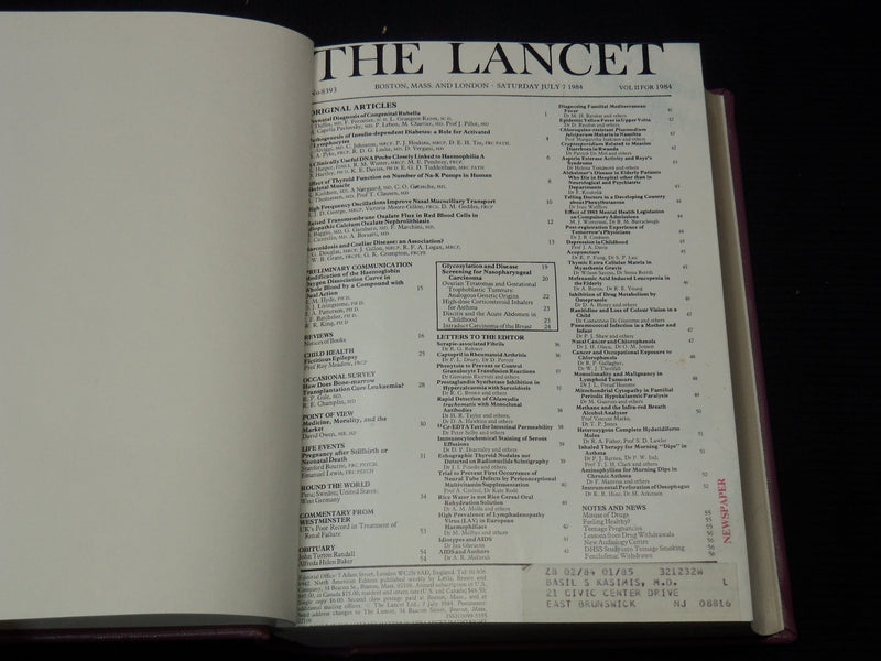 1982-1984 LANCET MAGAZINE BOUND VOLUMES LOT OF 4 - KD 37