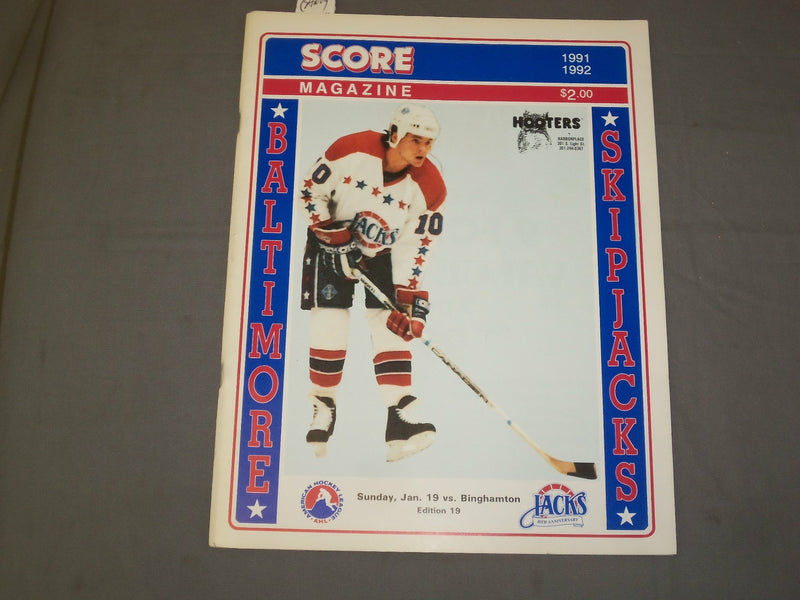 1991-92 BALTIMORE SKIPJACKS HOCKEY PROGRAM & POSTER-1/19/92-BARRY TROTZ - J 4101