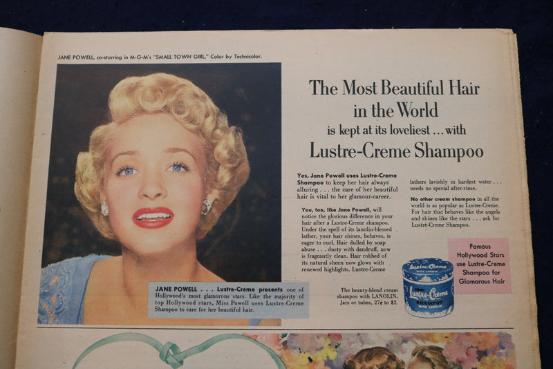 1953 JANUARY 25 AMERICAN WEEKLY MAGAZINE - JANE POWELL AD - E 23241