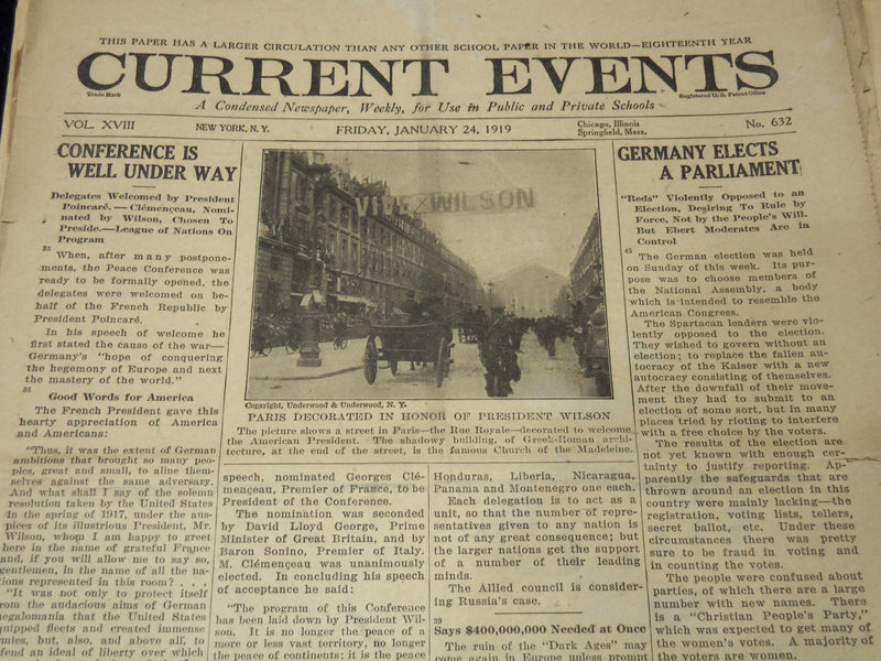 1918-1923 CURRENT EVENTS NEWSPAPERS - 38 PIECES - NP 3032D