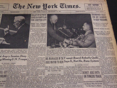 1953 SEPT 22 NEW YORK TIMES - DEWEY ASKS DATA ON YONKERS TRACK - NT 4615