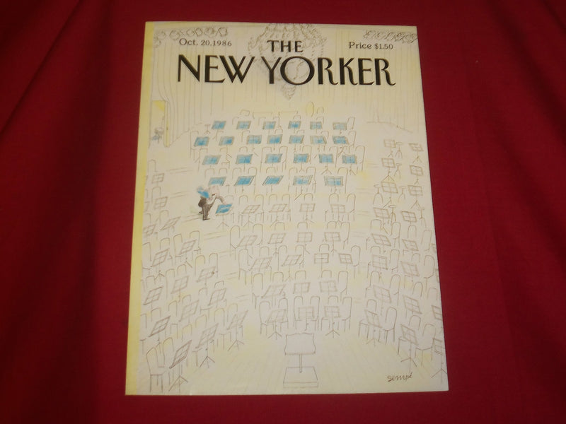 1986 OCTOBER 20 NEW YORKER MAGAZINE FRONT COVER ONLY - GREAT ART FOR FRAMING