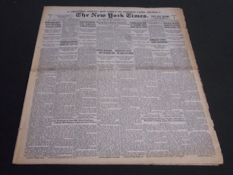 1932 DEC 4 NEW YORK TIMES - ROOSEVELT DECREES SIMPLEST OF INAUGURA'S - NT 6980