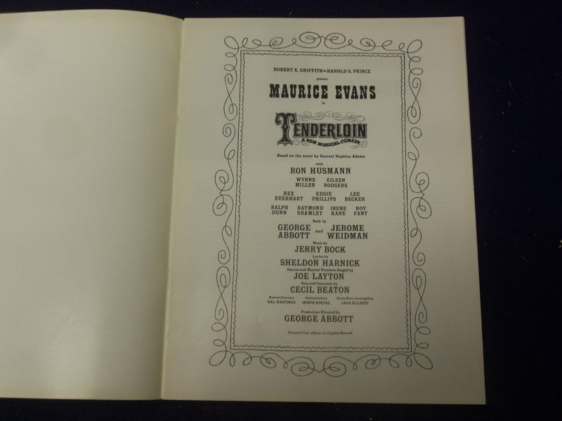 1960'S TENDERLOIN SOUVENIR SHOW PROGRAM - RON HUSMANN - J 5016