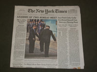 2018 APRIL 27 NEW YORK TIMES - LEADERS OF NORTH AND SOUTH KOREA MEET