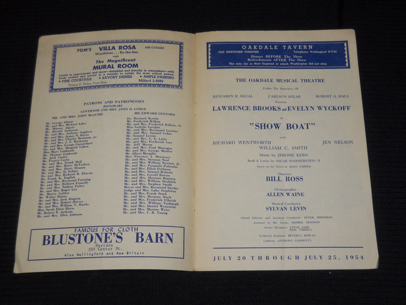 1954-1964 OAKDALE MUSICAL THEATRE PROGRAMS LOT OF 8 ISSUES - WALLINGFORD - K 638