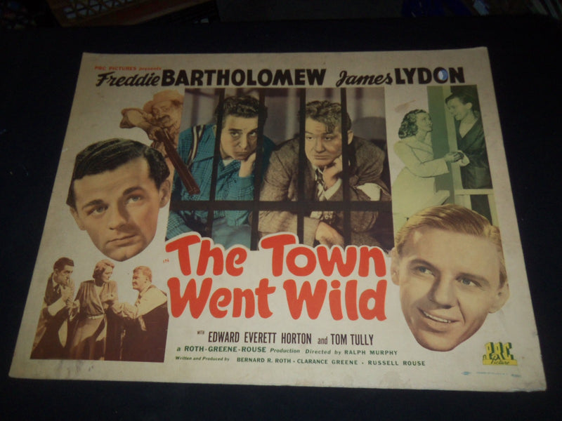 1944 THE TOWN WENT WILD 1/2 SHEET MOVIE POSTER - FREDDIE BARTHOLOMEW - P 484