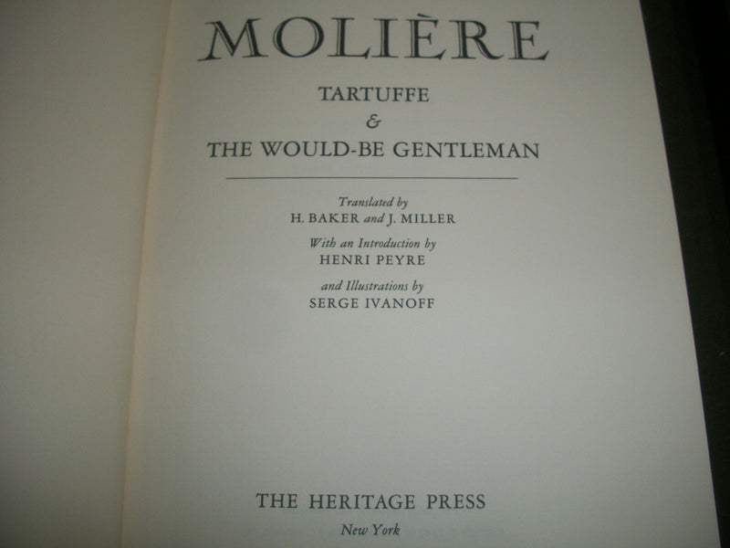 1963 TARTUFFE WOULD BE GENTLEMAN BOOK BY MOLIERE WITH SLIP CASE - KD 603