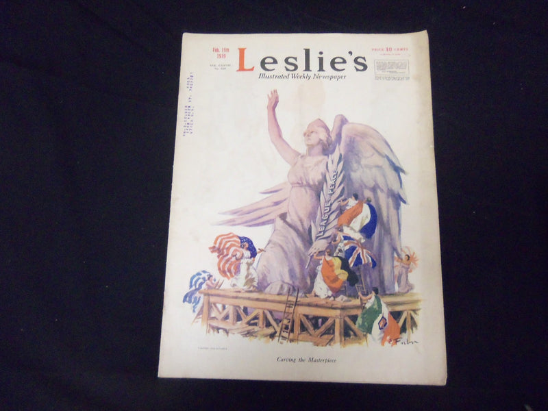 1919 FEBRUARY 15 LESLIE'S WEEKLY MAGAZINE - CARVING THE MASTERPIECE - ST 2236