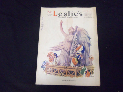 1919 FEBRUARY 15 LESLIE'S WEEKLY MAGAZINE - CARVING THE MASTERPIECE - ST 2236