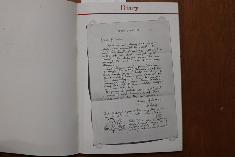1937 DIARY SOFTCOVER BOOK BY TEDDY BARBOUR - K 3157