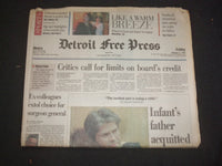 1995 FEB 3 DETROIT FREE PRESS NEWSPAPER - INFANT'S FATHER ACQUITTED - NP 7658