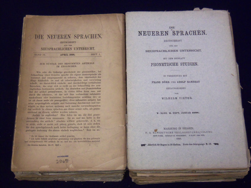 1896-1901 DIE NEUEREN SPRACHEN GERMAN PERIODICAL LOT OF 30 - O 2852