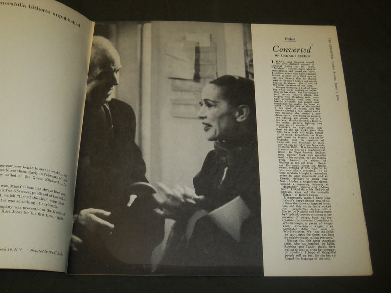 1958 & 1960 MARTHA GRAHAM SEASON BALLET PROGRAM LOT OF 2 - NICE PHOTOS - J 5156