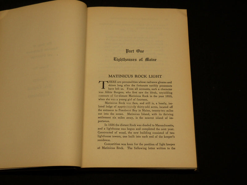 1945 FAMOUS LIGHTHOUSES OF NEW ENGLAND BOOK BY EDWARD ROWE SNOW - KD 6037