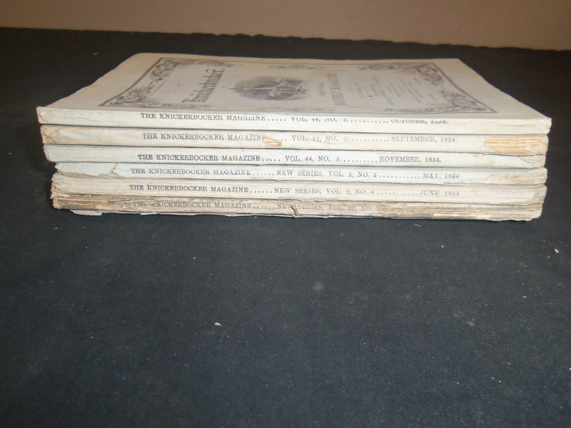 1854 KNICKERBOCKER MONTHLY MAGAZINE - LOT OF 6 ISSUES - WR 1211