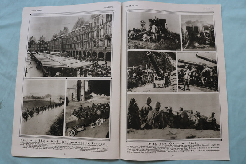 1915 SEP 9 NEW YORK TIMES MID-WEEK PICTORIAL - AMERICAN ARTILLERYMEN - NP 9150