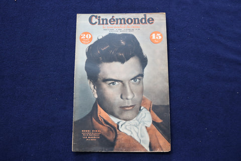 1946 OCTOBER 22 CINEMONDE MAGAZINE - HENRI VIDAL - LAUREN BACALL COVER - E 23944