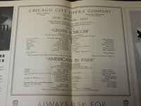 1936 NOVEMBER 13 CHICAGO CITY OPERA COMPANY PROGRAM - GIANNI SCHICCHI - J 3704