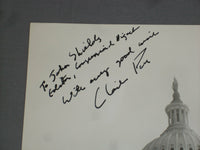 RHODE ISLAND SENATOR CLAIBORNE PELL 8 X 10 AUTOGRAPHED PHOTO - J 4055