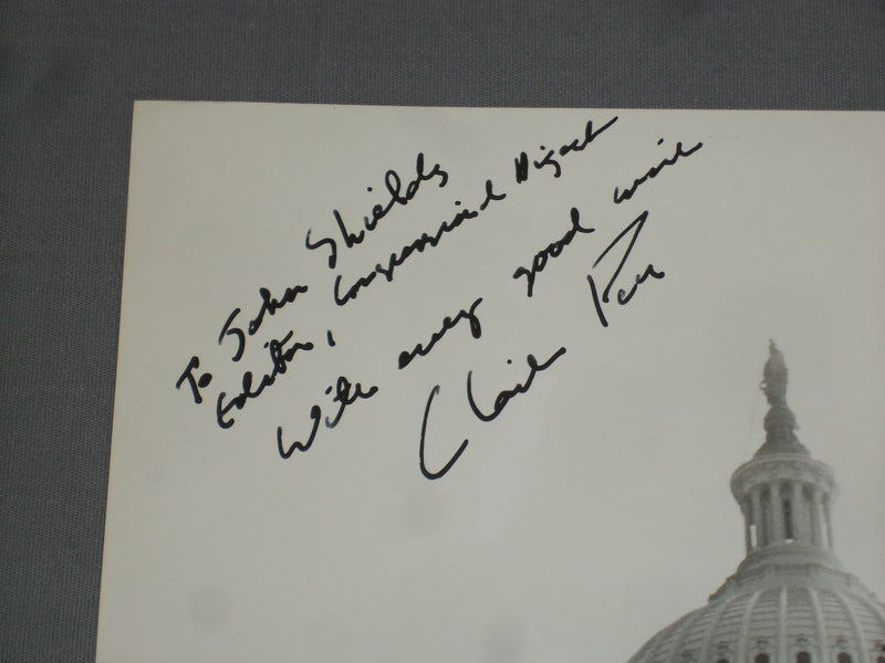 RHODE ISLAND SENATOR CLAIBORNE PELL 8 X 10 AUTOGRAPHED PHOTO - J 4055