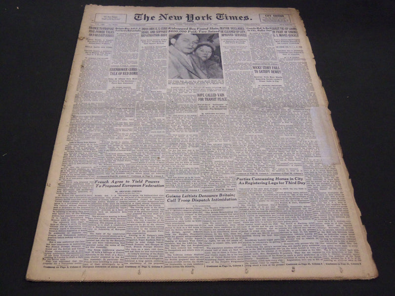 1953 OCTOBER 8 NEW YORK TIMES - KIDNAPPED BOY FOUND SLAIN - NT 4699