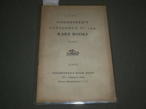1930'S GOODSPEED'S CATALOGUE NO. 199 - RARE BOOKS - BOSTON MA - J 2640