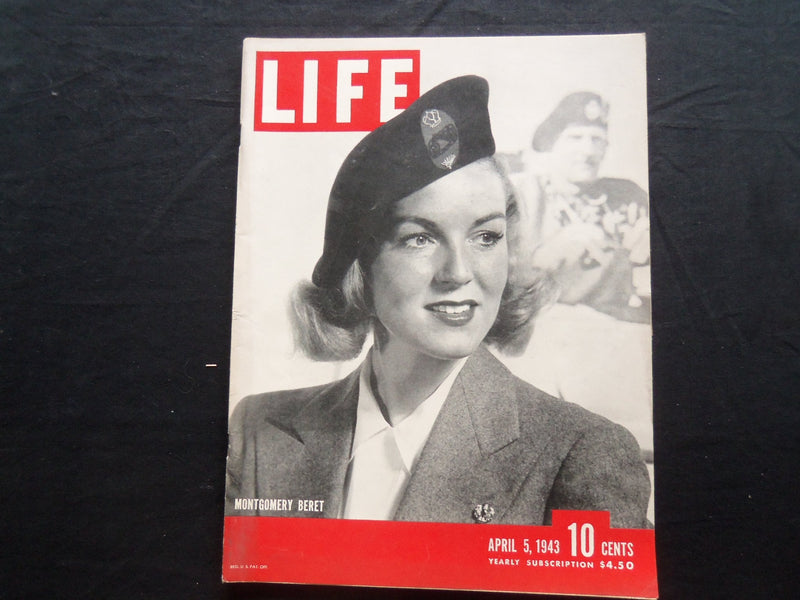 1943 APRIL 5 LIFE MAGAZINE - MONTGOMERY BERETS IN FASHION - L 333