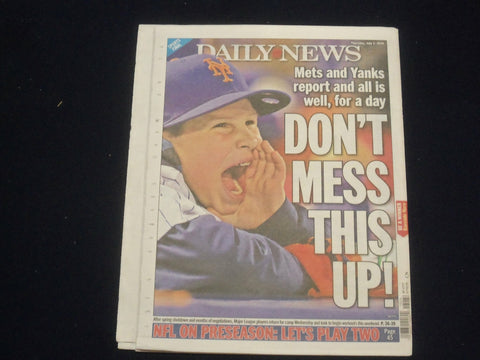 2020 JULY 2 NEW YORK DAILY NEWS NEWSPAPER- METS & YANKEES REPORT TO SUMMER CAMPS