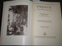 1937 ETIQUETTE BY FAMILY POST HARDCOVER BOOK - KD 4463