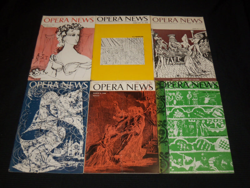 1958 OPERA NEWS MAGAZINE LOT OF 20 DIFFERENT ISSUES - O 2805G