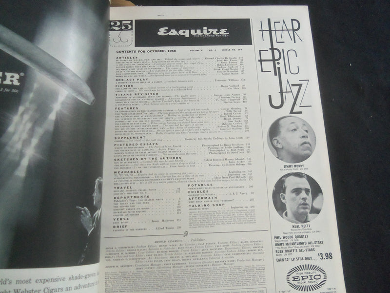 1958 OCTOBER ESQUIRE MAGAZINE - SILVER ANNIVERSARY ISSUE - WITH WRAPPER- B 5536D