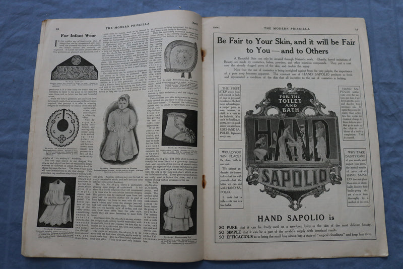 1906 APRIL THE MODERN PRISCILLA MAGAZINE -ILLUSTRATIONS, STORIES & ADS- SP 4782A