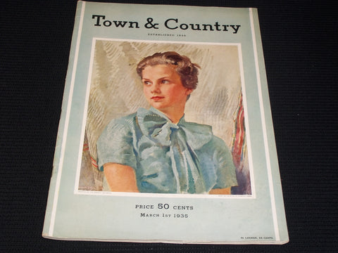 1935 MARCH 1 TOWN & COUNTRY MAGAZINE - KENNETH GREEN FRONT COVER - E 2510