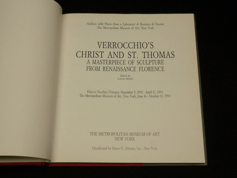 1992 VERCCHIO'S CHRIST AND ST. THOMAS HARDCOVER BOOK - NICE PRINTS - R 718M