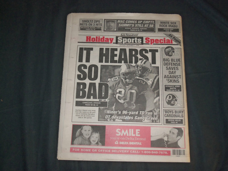 1998 SEPEMBER 7 NEW YORK POST NEWSPAPER - HEART SCARE FOR MARIS' WIDOW - NP 4126