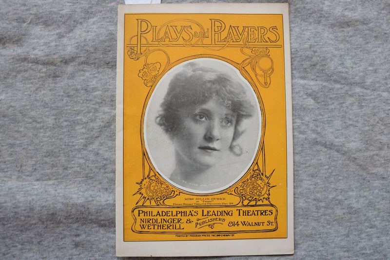 1914 PLAYS AND PLAYERS THEATRE PROGRAM MAGAZINE -MISS BILLIE BURKE COVER- K 2720