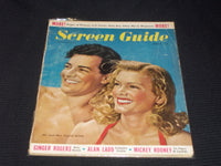 1947 AUGUST SCREEN GUIDE MAGAZINE - MR & MRS CORNEL WILDE FRONT COVER - E 3502