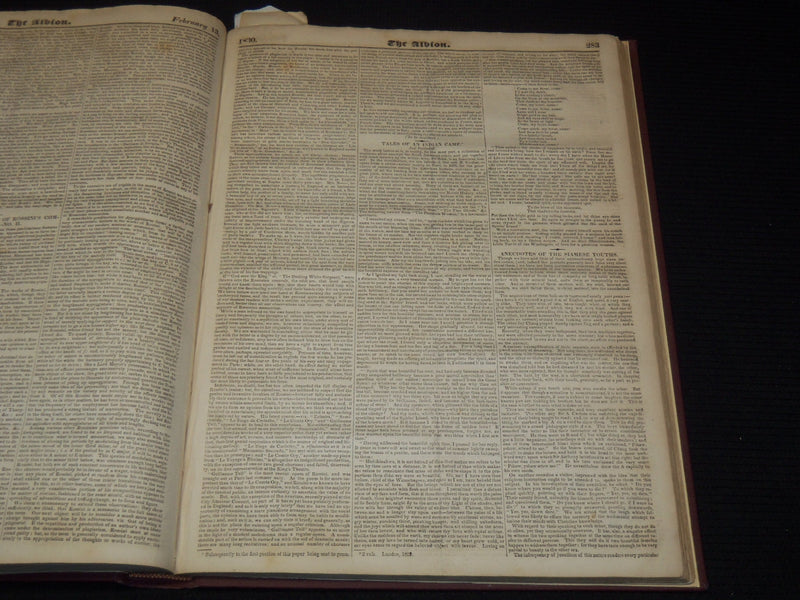 1829-1830 THE ALBION WEEKLY GAZETTE BOUND VOLUME NO. 8 - NEW YORK - R 89X