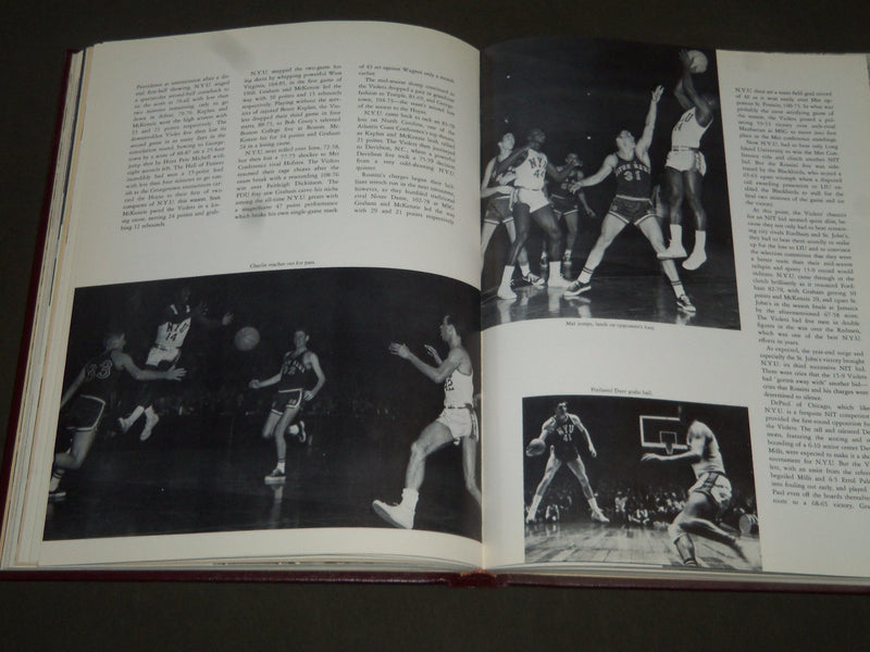 1966 COMMERCE VIOLET NEW YORK UNIVERSITY YEARBOOK MAL GRAHAM BASKETBALL- YB 1020