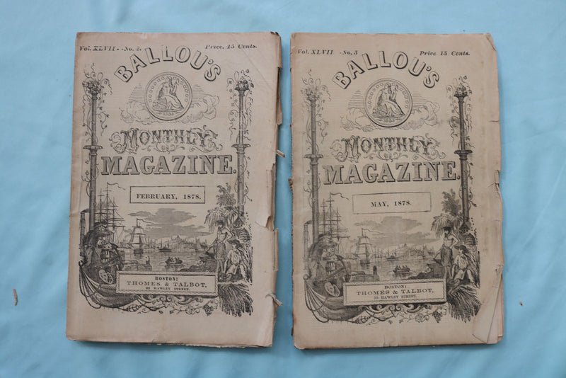 1878-1886 BALLOU'S MONTHLY MAGAZINE - LOT OF 14 - O 3977