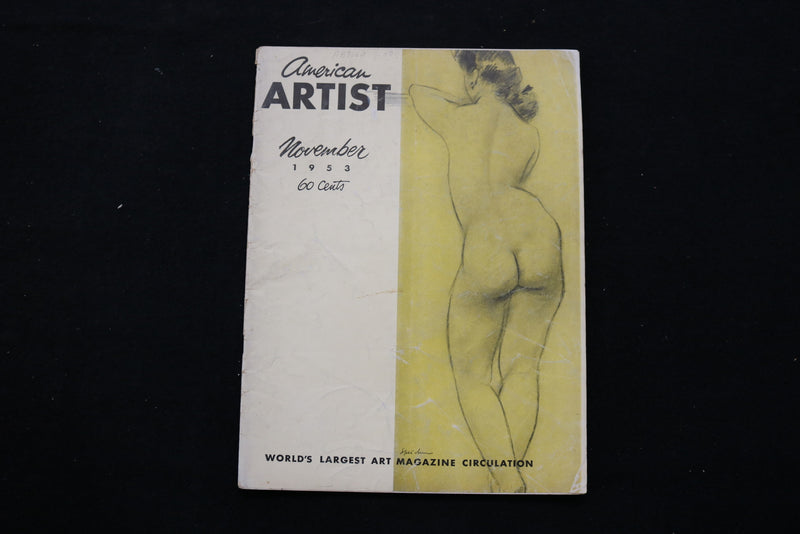 1953 NOV AMERICAN ARTIST MAGAZINE - A DRAWING BY EUGENE SPEICHER COVER - E 10388