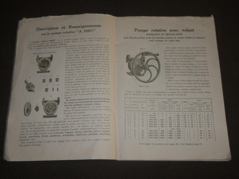 1900'S POMPES HIRT - MOTEURS MOTO-PUMPS FRENCH CATALOGUE - FR 438