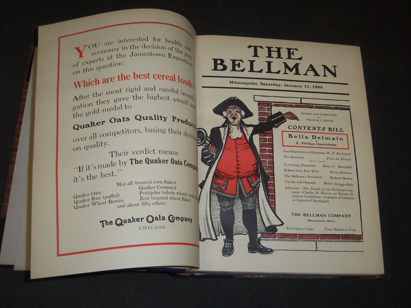 1908 THE BELLMAN MAGAZINE BOUND VOLUME LOT OF 2 COMPLETE YEAR - PHOTOS - R 416