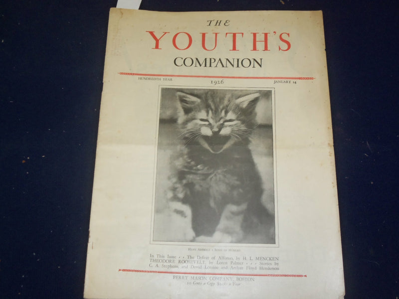 1926 JANUARY 14 THE YOUTH'S COMPANION MAGAZINE - H. L. MENCKEN - B 6729