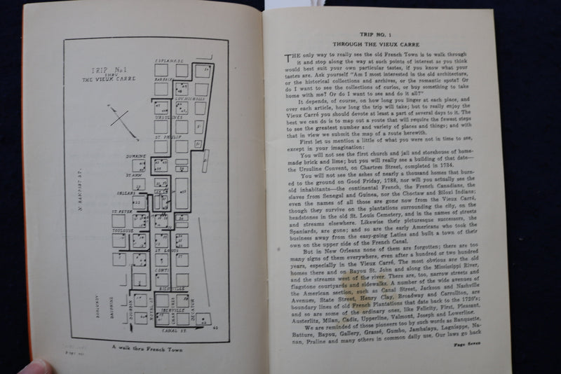 1941 NEW ORLEANS GUIDE BOOK - MAP - SOFTCOVER BOOK - K 1316