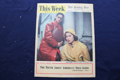 1952 MAR 9 THIS WEEK MAGAZINE - YVONNE DECARLO & JUNE ALLYSON ADS - E 22936
