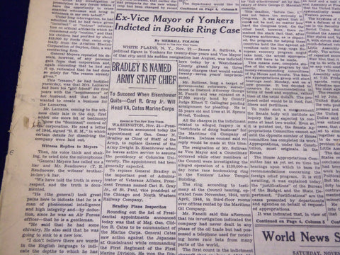 1947 NOVEMBER 22 NEW YORK TIMES - BRADLEY NAMED ARMY STAFF CHIEF - NT 3282
