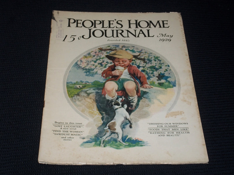 1929 MAY PEOPLE'S HOME JOURNAL MAGAZINE NICE FRONT COVER & FASHION - E 3759