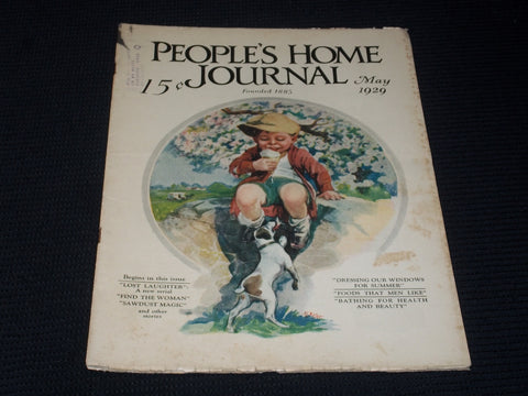 1929 MAY PEOPLE'S HOME JOURNAL MAGAZINE NICE FRONT COVER & FASHION - E 3759